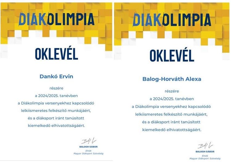 Diákolimpiás testnevelőink