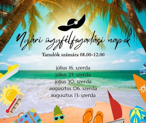 Nyári ügyfélfogadási napok